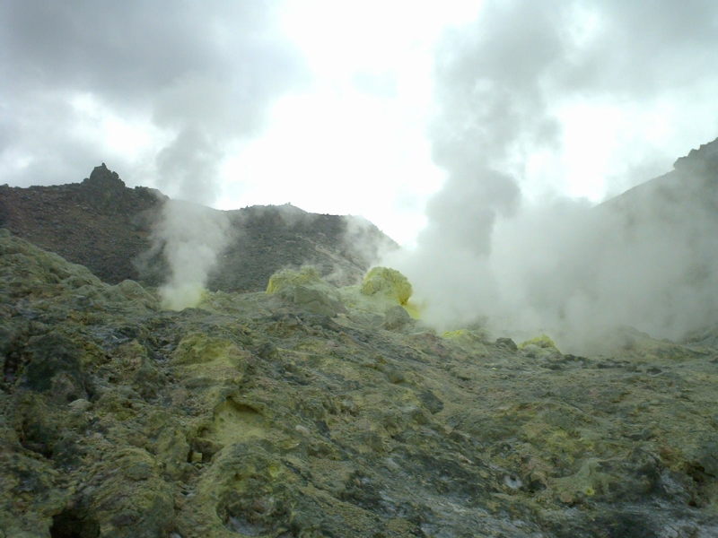 Kawayu gets its heat from volcanoes like nearby Iozan.